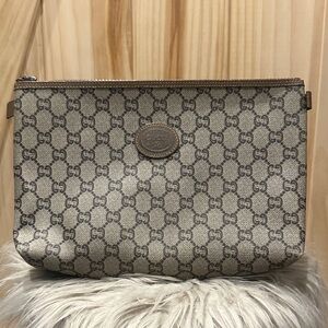 Vintage Gucci Plus Brown Monogram Clutch